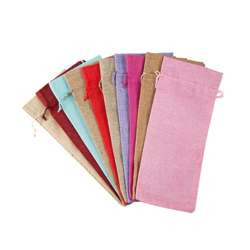 GARIOUANS 10 Stück Teiliges aus Weinflaschen Aufbewahrungsbeuteln mit Kordelzug Robuste Wiederverwendbare Stoffbeutel Zufälligen Farben für Hochzeiten und Besondere Anlässe Zufällige Farbe von GARIOUANS