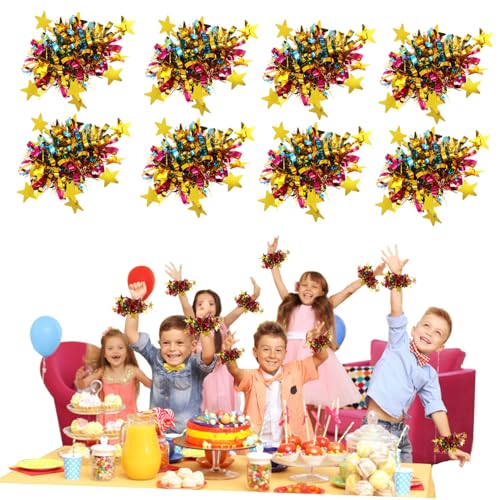 GARIOUANS 14 Stück Teiliges Cheer Pom Poms Handgelenk Tanz Puschel Fünf eck design Farbig Robust Komfortabel Vielseitig für Mädchen Teams Sportveranstaltungen von GARIOUANS