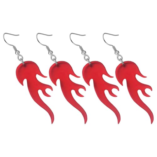 GARIOUANS 2paare -ohrringe Und Flammen-ohrhänger Für Damen Retro-party-schmuck Punk- -ohrhänger Vintage-hip-hop-ohrringe Mit Tropfen-design von GARIOUANS