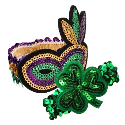 GARIOUANS 2 Stück Patrick Day Handgelenkband mit Glitzer und Kleeblatt Dekorative Armbänder für Irische Partys Partyzubehör für Festliche Anlässe und Feiern GARIOUANS 2 Stück Patrick Day Handgelenkband mit Glitzer und Kleeblatt Dekorative Armbänder für Irische Partys Partyzubehör für Festliche Anlässe und Feiern von GARIOUANS