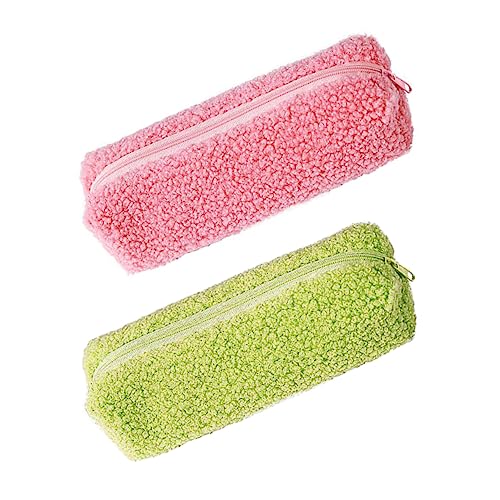 GARIOUANS 2 Stück Plüsch Federmäppchen Weiche Kosmetiktasche und Stiftetui Tragbare Aufbewahrungstasche mit Großem Fassungsvermögen Geeignet für Mädchen Praktische Zufällige Zufällige Farbe von GARIOUANS