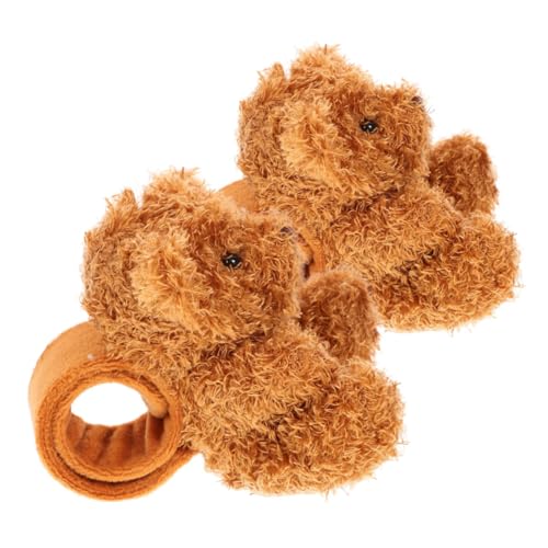 GARIOUANS 2 Stück Plüsch Slap Armband Kuscheltier Handgelenkband mit Bär Weiches Baumwoll Material Kindgerechtes Party für Halloween Geburtstag Weihnachtsfeier von GARIOUANS