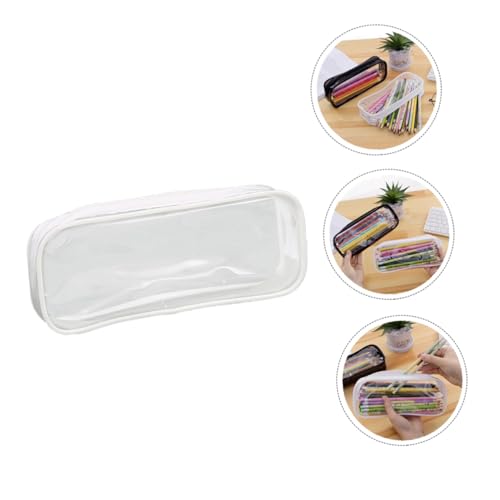 GARIOUANS 2 Stück Praktische Transparente Stiftetuis mit Reißverschluss wasserdichte PVC Federmäppchen in Klassischem Design Große Kapazität Multifunktionale Aufbewahrungstaschen für Schule von GARIOUANS