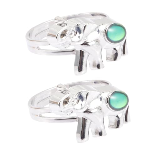 GARIOUANS 2 Stück Stimmungsringe Offener Fingerring Farbwechsel Thermochromatisch Party von GARIOUANS