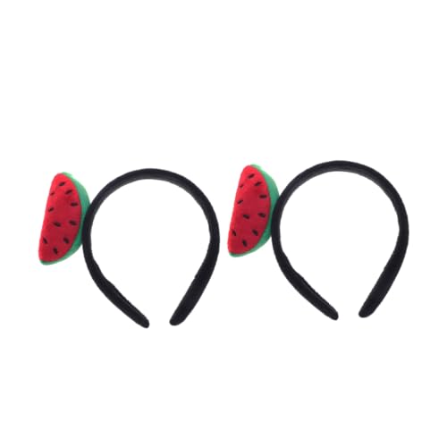 GARIOUANS 2 Stück Wassermelonen Stirnband aus Weichem Stoff Lustiger Haarreif für Damen und Mädchen Niedliches Obst Kostüm Haarband für Sommerpartys und Hawaii Motto Bequeme Kopfbedeckung von GARIOUANS