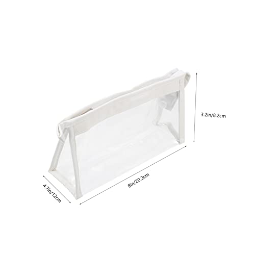 GARIOUANS 2 Stück wasserdichte PVC Federmäppchen mit Reißverschluss Transparente Stifttasche Großer Kapazität für Schüler und Lehrer Praktischer Organizer für Schreibwaren und Stifte Weiß von GARIOUANS