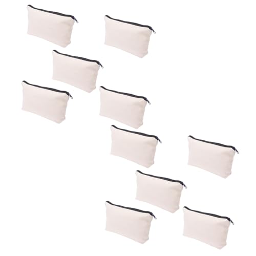 GARIOUANS 20 Stück Leinwand Federmäppchen mit Reißverschluss Multifunktionaler Stiftemäppchen Aufbewahrungsbeutel Tragbare Kosmetiktasche zum Bemalen für Stifte Münzen Make Zufällige Farbe von GARIOUANS