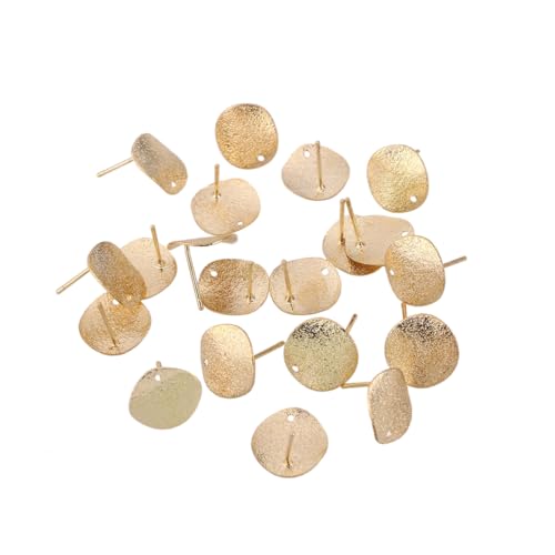 GARIOUANS 20 Stück Teiliges Goldfarbene Ohrstecker aus Legierung Flach mit Lange Stifte Damen Schmuck DIY Bastelohrringe von GARIOUANS
