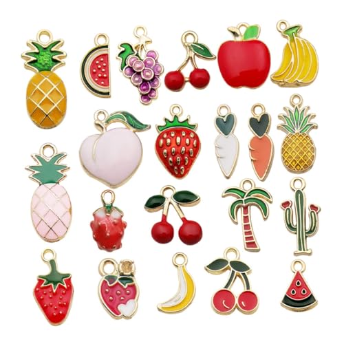 GARIOUANS 21 Stück Fruchtanhänger Erdbeeranhänger Für Armbänder Zauberfrucht Diy Charme Fruchtschmuck-anhänger Mini -obstzauber Fruchtschmuck Charme Wassermelonen-charme Legierung GARIOUANS 21 Stück Fruchtanhänger Erdbeeranhänger Für Armbänder Zauberfrucht Diy Charme Fruchtschmuck-anhänger Mini -obstzauber Fruchtschmuck Charme Wassermelonen-charme Legierung von GARIOUANS
