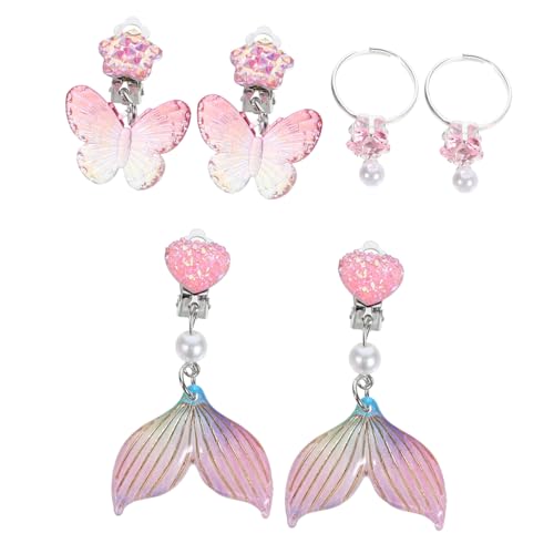 GARIOUANS 3paare Ohrclips Für Mädchen Clip-ohrringe Für Ohrschmuck Ohne Ohrlöcher Party-ohrschmuck Festlicher Ohrschmuck Für Mädchen von GARIOUANS