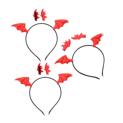 GARIOUANS 3satz Fledermaus-stirnbänder Für Damen Fledermausflügel-stirnband Mit Clips Party-fledermaus-stirnband Festlicher Haarreif Gothic-haar-accessoire Fledermaus-kostüm-accessoires von GARIOUANS