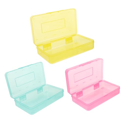 GARIOUANS 3 Stück Plastik Federmäppchen Transparent Robuste Stiftebox für Schüler Multifunktionale Aufbewahrung für Bleistifte Marker und Malutensilien Stapelbar und Platzsparend von GARIOUANS
