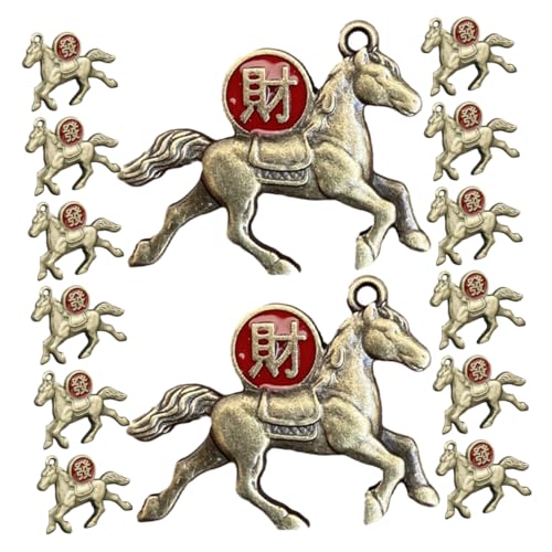 GARIOUANS 30 Stück Teiliges Vintage Legierungs Pferdeanhänger Chinesisches Tierkreiszeichen Glücksbringer Schmuckanhänger für Damen Schlüsselanhänger Telefon Taschen Dekoration von GARIOUANS
