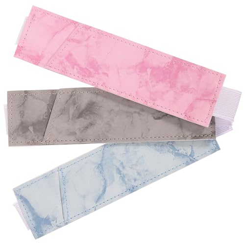 GARIOUANS 3Stücke Notizbuch Stifthalter mit Gummiband PU Stifttasche Marmorfarben Multifunktionale Wasserfeste Stiftaufbewahrung für Meetings und Reisen von GARIOUANS