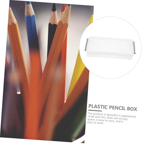 GARIOUANS 4 Stück Teiliges Transparentes Kunststoff stiftebox Großer Kapazität Multifunktionale Aufbewahrungsbox für Schüler Praktische und Leichte Bleistiftbox zur Ordentlichen von GARIOUANS