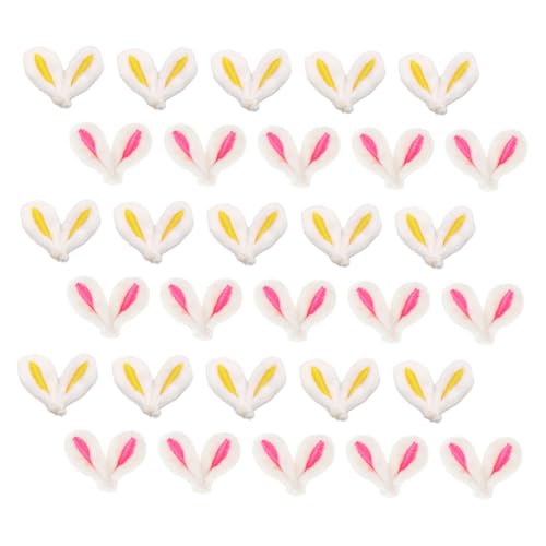 GARIOUANS 40 Stück Plüsch Hasenohren Haar Kaninchen Material Basteln Kleines Charm Accessoire Set Flauschiges Kind Hat Hasen Accessoires Kostüm Osterhasenohren Hasenohren von GARIOUANS