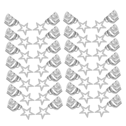 GARIOUANS 40stücke Verstellbare Offene Haar-ringe Aus Hohlen Stern-anhängern Für Dreadlocks Flechtzubehör Für Frauen Haarschmuck Für Hochzeiten Festivals Und Alltag von GARIOUANS