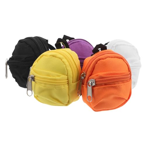 GARIOUANS 5 Stück Mini Rucksack Schlüsselanhänger mit Doppelreißverschluss Kleine Münzgeldbörse und Id Halter Robuster Reisebeutel für Mädchen Frauen Praktischer Charme für Taschen und von GARIOUANS