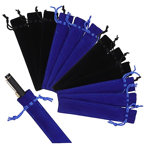 GARIOUANS 50 Stück Stiftetui Aus Weichem Material Kordelzug 25 Stück Blau Schwarz Für Stifte Bleistifte Kugelschreiber Leicht Und Tragbar Für Schule Und Büro von GARIOUANS