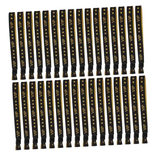 GARIOUANS 50 Stück Vip Polyester Armbänder Goldene Identifikationsbänder Leicht und Bequem Für Hochzeiten Festivals Konzerte Partys Schnelle Einlasskontrolle von GARIOUANS