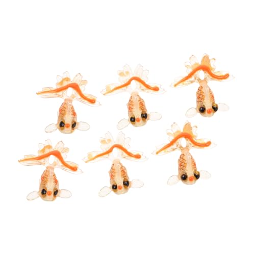 GARIOUANS 6 Stück Teiliges Goldfisch Resin Charm für Schmuckherstellung Süße Fischanhänger für DIY Armbänder Halsketten Ohrringe Vielseitige Bastelanhänger mit Detailreicher Verarbeitung von GARIOUANS