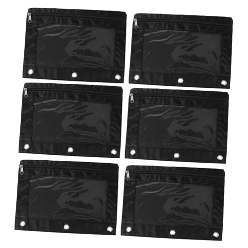 GARIOUANS 6 Stück Teiliges Transparente Oxford Stifttaschen mit Verstärkung Große Kapazität Schreibwarenbeutel für Büro Schule Ordner Geeignet Leicht und Vielseitig von GARIOUANS