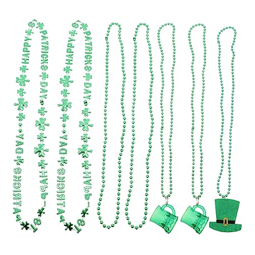 GARIOUANS 7 Stück Teiliges Kleeblatt Halskette Party Schmuck für Patrick's Day Leichte und Bequeme Accessoires aus Hochwertigem Geburtstagsfeiern und Festliche Anlässe von GARIOUANS