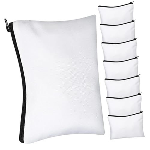 GARIOUANS 8 Sätze Teiliges Sublimations Kosmetiktaschen aus Canvas DIY Heat Transfer Make Up Beutel mit Reißverschluss Praktische Aufbewahrungstaschen für Reisen und Alltag von GARIOUANS