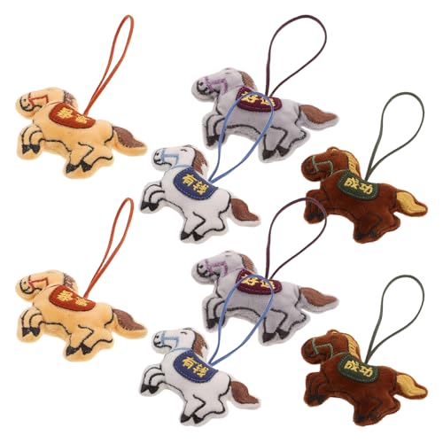 GARIOUANS 8stücke Pferd Taschenanhänger Plüsch Anhänger Plüschanhänger Tier Anhänger Für Auto Rucksack Zuhause Dekoration Partygeschenk Maskottchen Ornament Stofftier von GARIOUANS