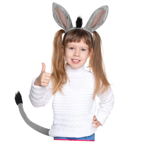 GARIOUANS Eselohren Stirnband Und Set Für Tierkostüm Halloween Weihnachten Geburtstagsfeiern Cosplay Accessoires von GARIOUANS