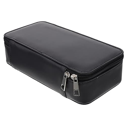 GARIOUANS Federmäppchen Für Schule Doppellagig Schwarz Große Schreibwarentasche Mit Reißverschluss Organizer Für Lehrer Und Studenten Praktische Stifteaufbewahrung von GARIOUANS