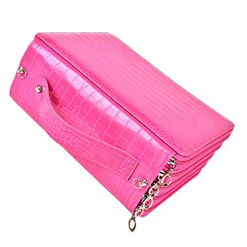 GARIOUANS Großes Kunst Schreibwaren Etui mit Tragegriff Langlebige Aufbewahrungstasche für Bleistifte Stifte Schulbedarf Geeignet für Schüler und Künstler Handliches Federmäppchen in Pink von GARIOUANS