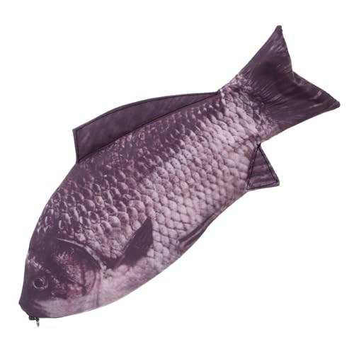 GARIOUANS Lustiges Karpfen Federmäppchen aus Strapazierfähigem Nylon mit Reißverschluss Realistische Fischform Multifunktionale Stift und Kosmetiktasche für Erwachsene von GARIOUANS