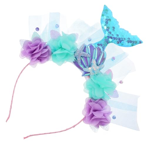 GARIOUANS Meerjungfrau Haarreif mit Glitzer Leichter Kopfschmuck für Kostümpartys für Spezielle Anlässe Einfache Handhabung für Unvergessliche Erlebnisse für Strandhochzeiten und Feiern von GARIOUANS