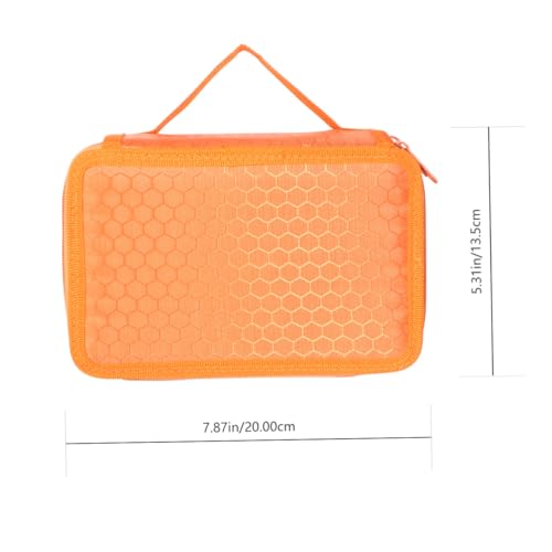 GARIOUANS Multifunktionale Stiftetasche mit Fächern Organizer für Buntstifte Make up Pinsel und Gelstifte Großer Federmäppchen für Schule Künstler und Reisen Orange von GARIOUANS