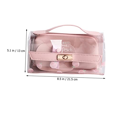 GARIOUANS Transparentes Großes Handgriff Etui mit Hoher Kapazität Vielseitige Aufbewahrungstasche für Stifte Kosmetik und Reisebedarf Leicht Waschbar für Frauen und Mädchen in Zartem von GARIOUANS