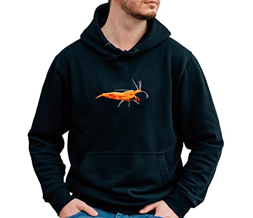 GARNELEN4YOU® Hoodie | gestickter Garnelen-Pullover | aus nachhaltiger Produktion | Shrimp Merch | Stick Made in Germany | Damen/Herren/Unisex (L) von GARNELEN4YOU