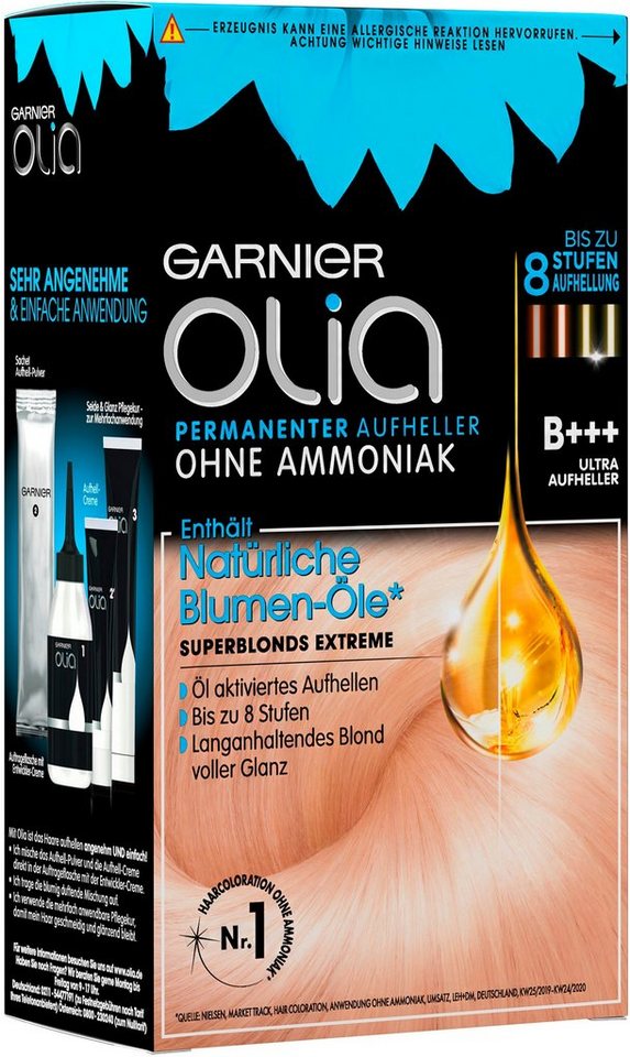 GARNIER Coloration Garnier Olia Aufheller, Set, 3-tlg., mit pflegender Formel von GARNIER
