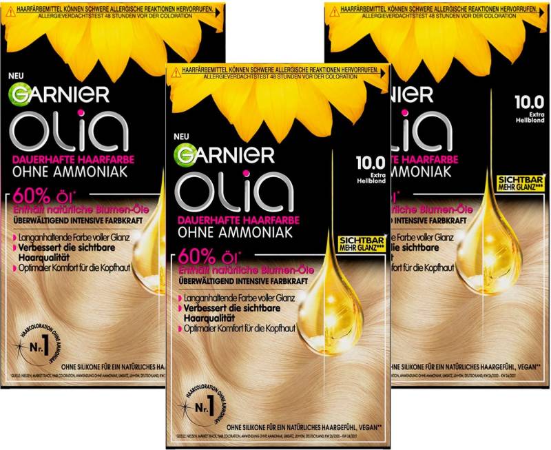 GARNIER Coloration Garnier Olia dauerhafte Haarfarbe, Set, 3-tlg., mit pflegender Formel von GARNIER