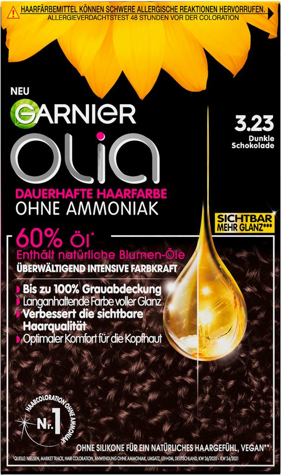 GARNIER Coloration Garnier Olia dauerhafte Haarfarbe, Packung, 3-tlg., mit pflegender Formel von GARNIER