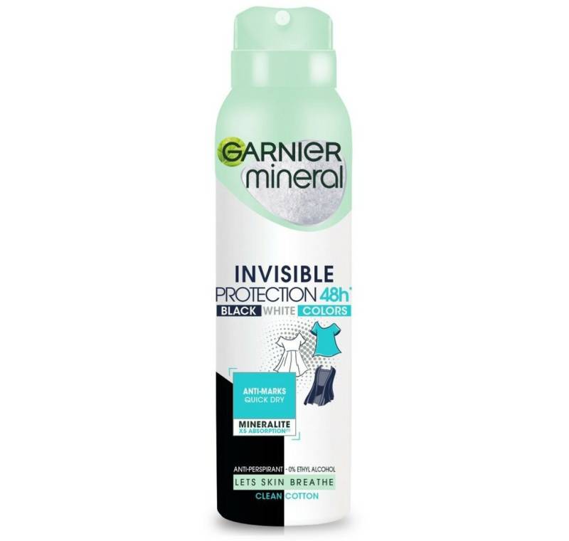 GARNIER Deo-Roller Mineral Deo Spray Invisible Protection 48h Clean Cotton- 150ml von GARNIER