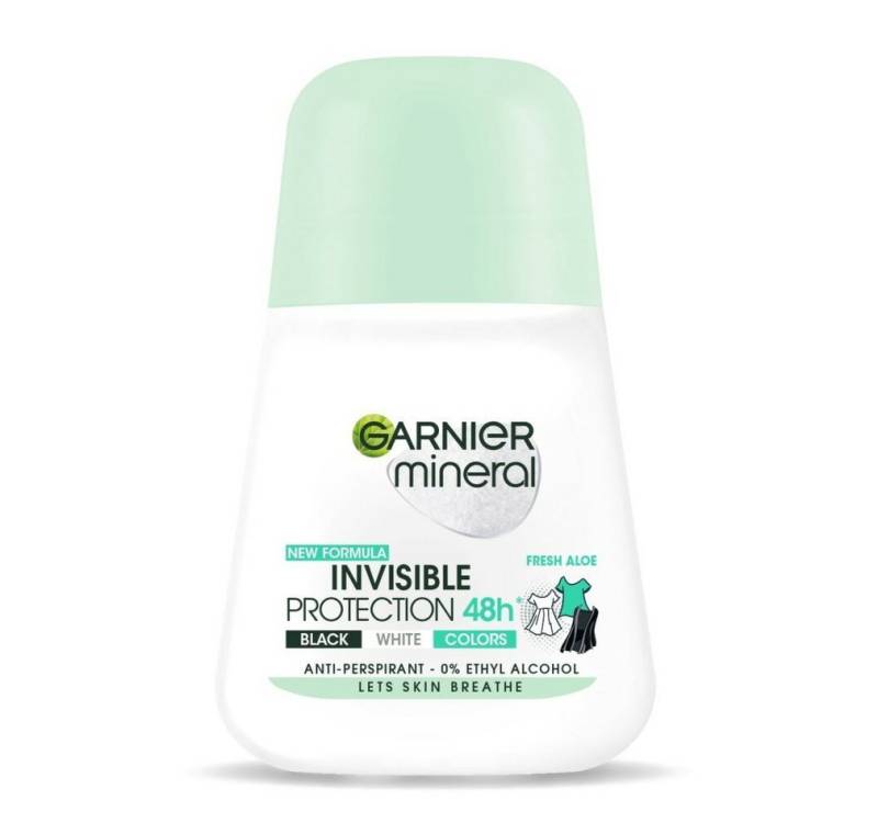 GARNIER Deo-Roller Mineral Roll-on Deodorant 48h Fresh Aloe - Schwarz, Weiß 50ml von GARNIER