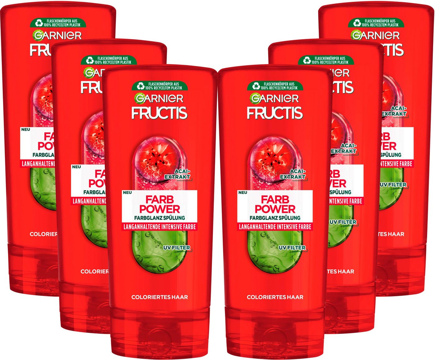 GARNIER Haarspülung Garnier Fructis Farb Power Spülung, Set, 6-tlg., Strahlkraft für die Haarfarbe von GARNIER