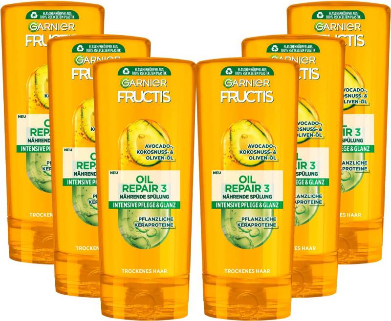 GARNIER Haarspülung Garnier Fructis Oil Repair Spülung 3, Packung, 6-tlg., Intensive Pflege für trockenes Haar von GARNIER
