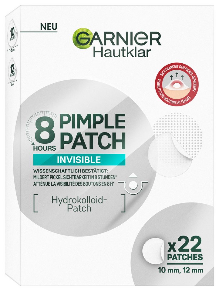 GARNIER Pflegestift Garnier 8H Invisible Pimple Patch, Flacht Pickel ab mit Hydrokolloid, keine Pickelmale. von GARNIER