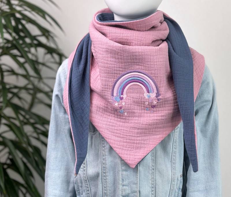 xxl Musselinschal Für Kinder Und Jugendliche/Regenbogen Altrosa Blau Rosè Rosa Bio Musselin 4-Lagig Musselintuch Groß Gots von GARNichtschlecht