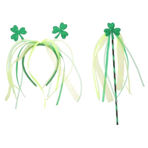 GAROZATION St. Patrick's Day Irisches Stirnband-set Für Jungen Saint Patrick's Day Kleeblatt-stirnband Für Frauen Und Mädchen Feenstäbe Urlaubs-stirnband von GAROZATION