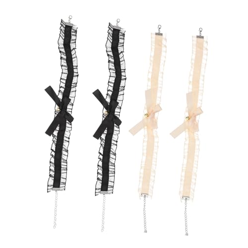 GAROZATION 4 Stück Spitzen Mit Schleife Beige Elegantes Schmuckzubehör Für Kostüme Und Brautmode von GAROZATION