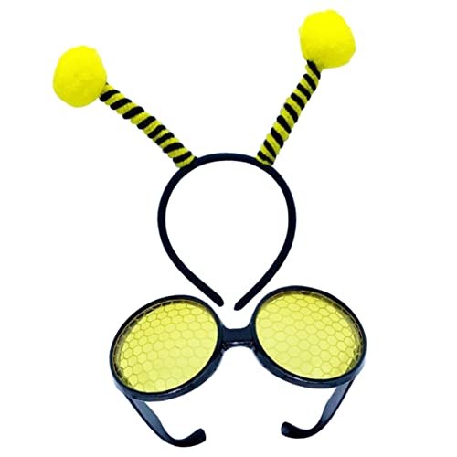 GAROZATION 1satz Bee Glass Headband Mit Cartoon Biene Und Sonnenbrille Kostüm-requisiten Für Halloween-feiern Und Karneval Teiliges Set Haarreifen Und Brille von GAROZATION