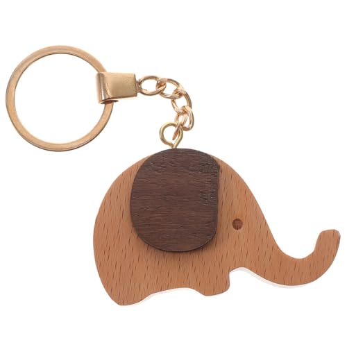 GAROZATION 1 Stück Holzschlüsselkette Vielseitig Hölzerner Anhänger Elefant Design Holzschlüsselkette von GAROZATION